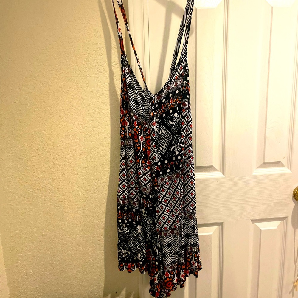 ASOS Curve plus size Button down short jumpsuit Aztec print sz 18